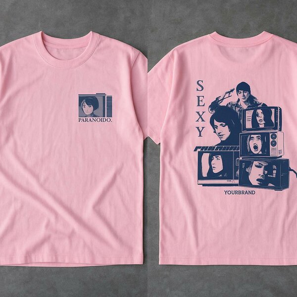 T-shirt graphique rose unisexe