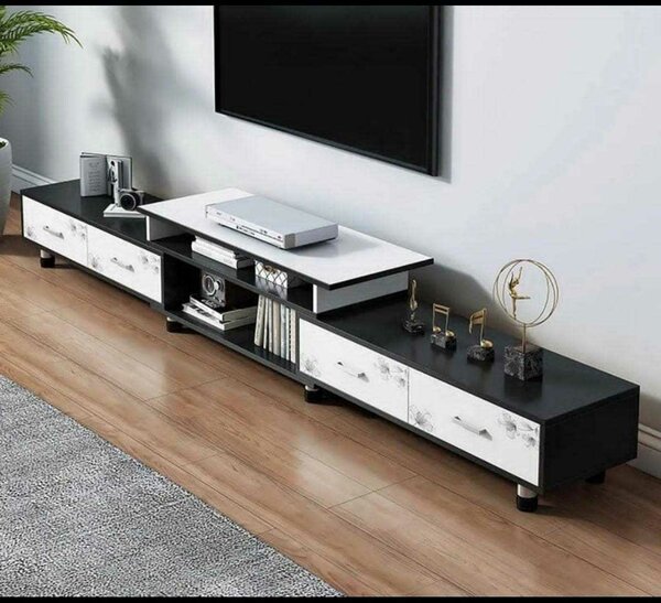 Meuble TV Moderne Noir et Blanc