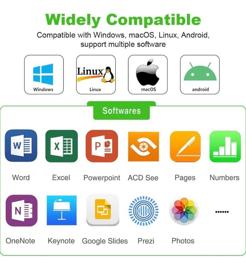 NORWII N76 Pointeur Laser Vert pour Powerpoint, Télécommande