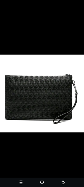 Pochette en Cuir Noir