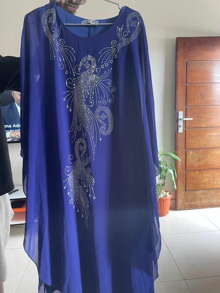 Robe Caftan Bleu Élégant