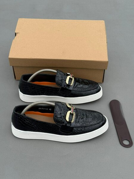 Mocassins en cuir noir luxe