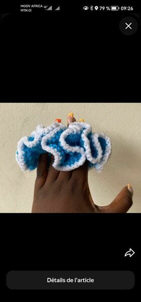 Chouchou Crochet Bleu et Blanc