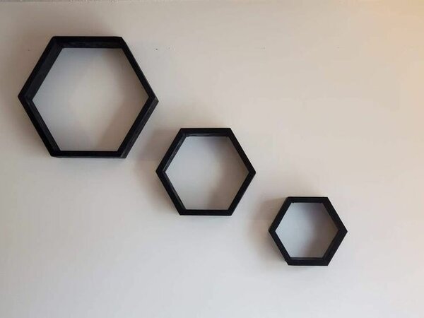 Hexagon Floating Shelves -3set