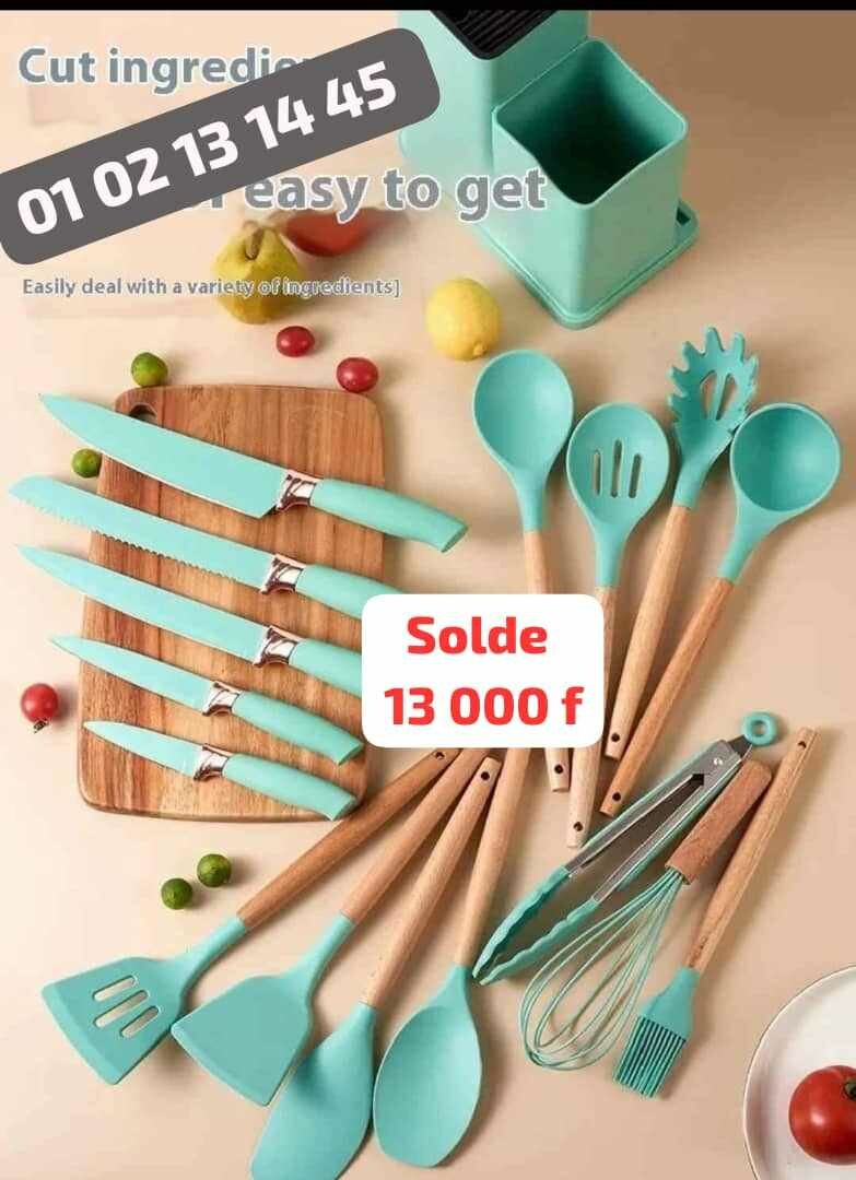 Set d'Ustensiles de Cuisine en Silicone