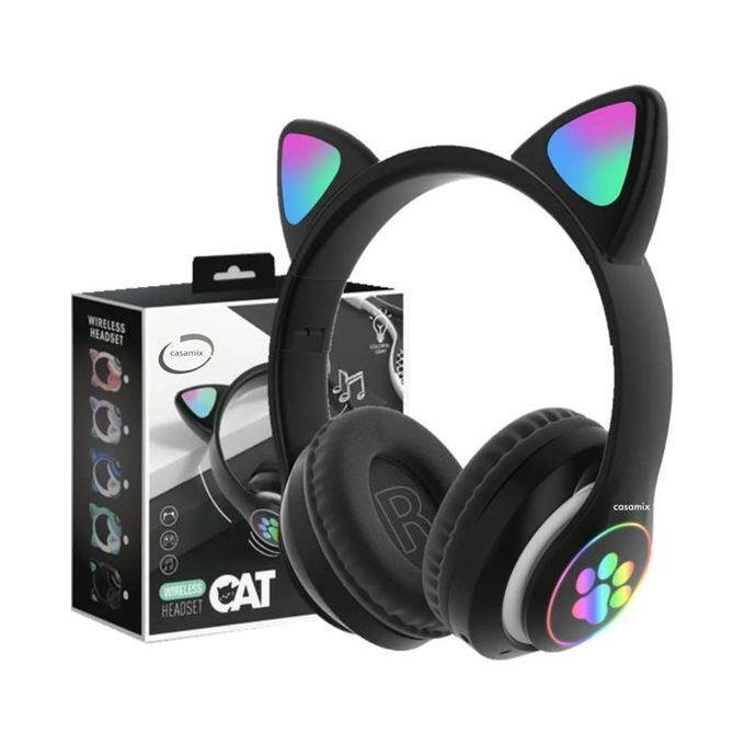 Casque sans fil oreilles de chat LED