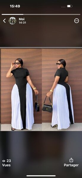 Robe évasée bicolore