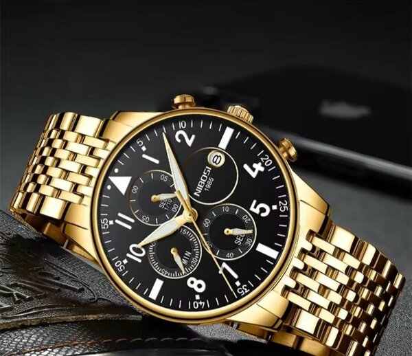 Montre Homme Luxe Dorée