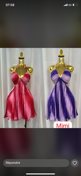 Robe Cocktail Plissé Élégante