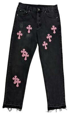 Jeans décorés croix