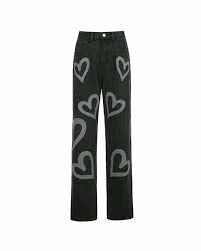 Jeans décontractés avec cœurs