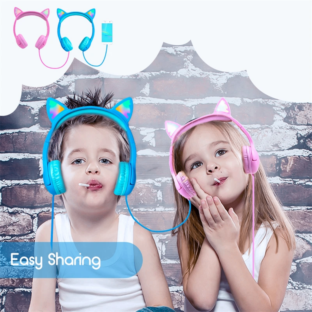 Casque Enfant Oreilles Chat LED