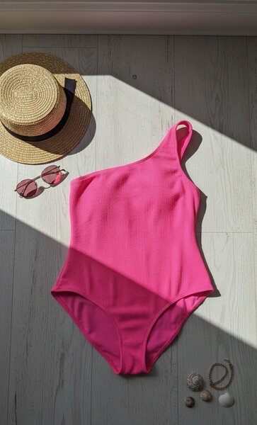 Maillot de Bain Asymétrique Rose