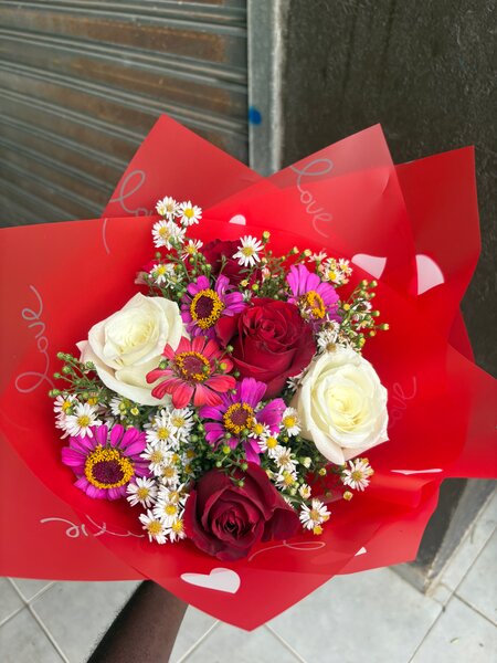 Bouquet romantique fleurs mixtes