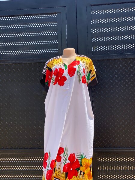 Loose bright multicolored dres