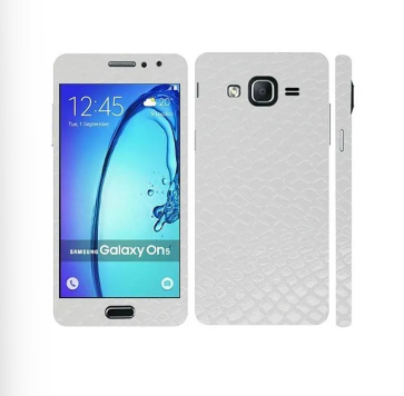 Samsung Galaxy On5 2015 White Snake Leather Texture Mobile Skin