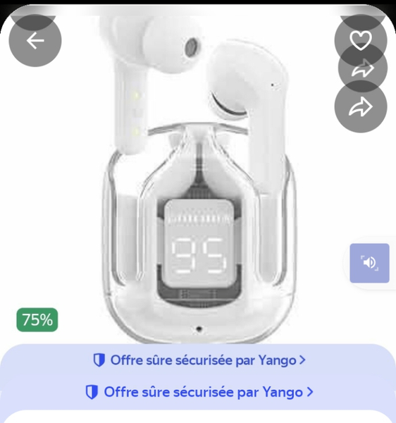 Écouteurs sans fil avec affichage LED