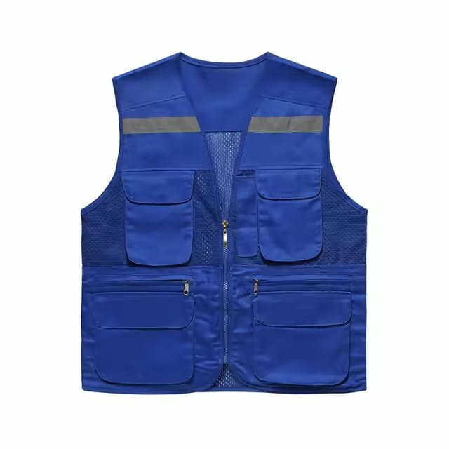 Gilet de travail multipoches bleu