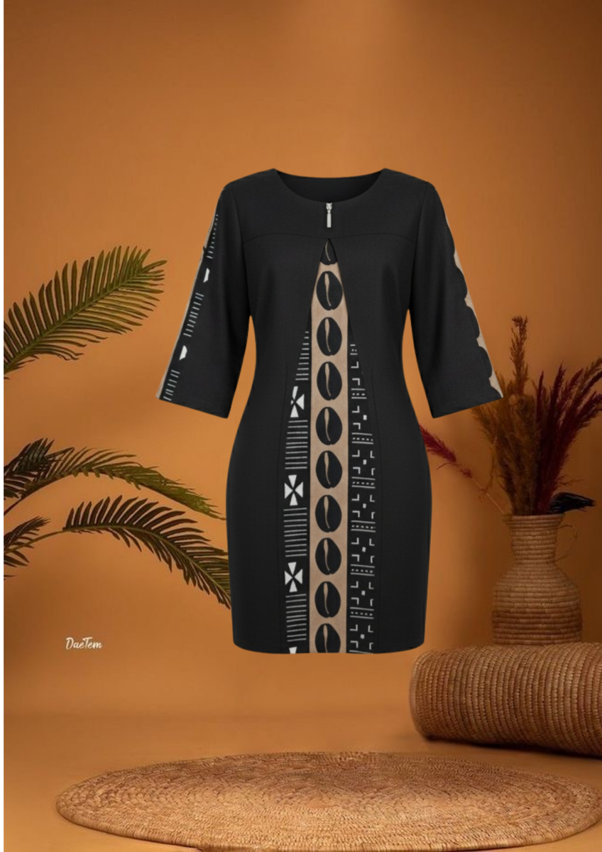 Robe noire ethnique chic