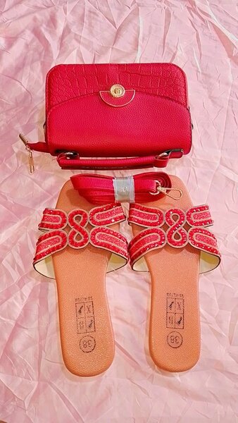 Set sac et sandales rouges