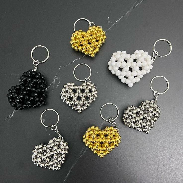 Porte-clés en perles cœur