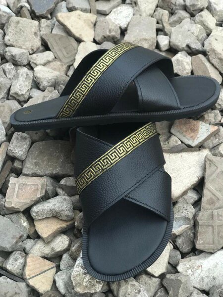 Kumasi made leather slippers for men