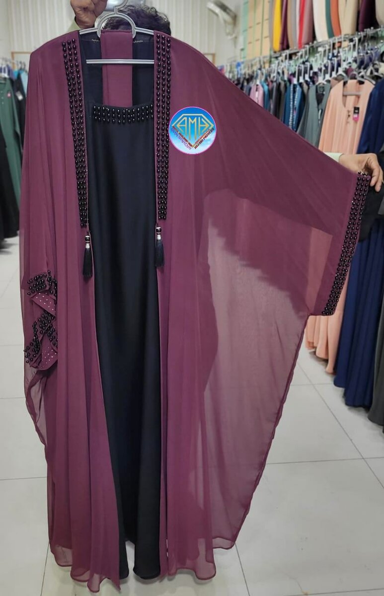 _ Fancy Pearl Abaya  Upper High