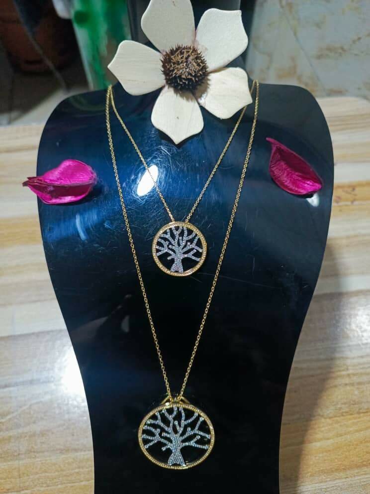 Collier chaîne double pendentif