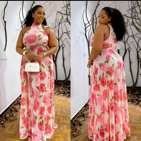 Robe longue à fleurs glamour