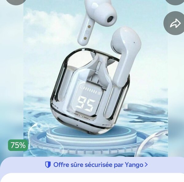 Écouteurs sans fil avec boîtier LED