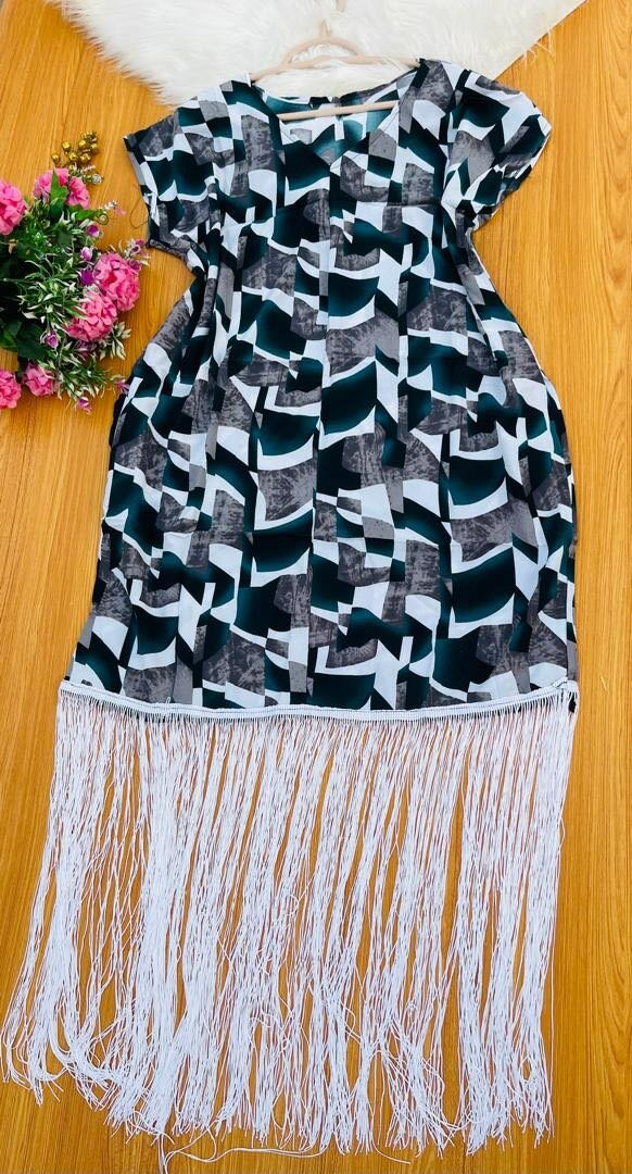 Long bubu with fringe's and pocket