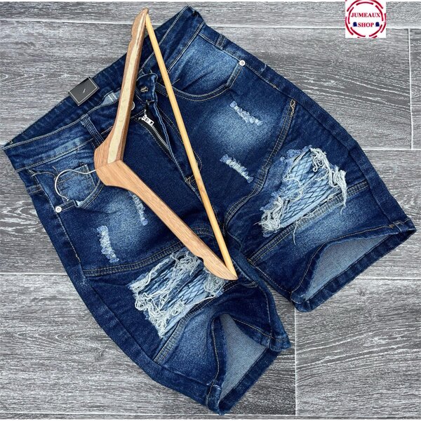 Shorts en Jean Déchiré Homme