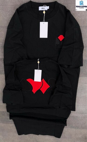 T-shirt noir motifs cartes