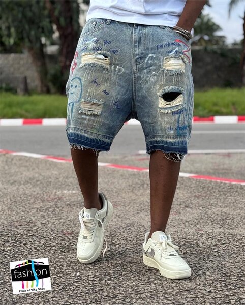 Short en jean déchiré tendance