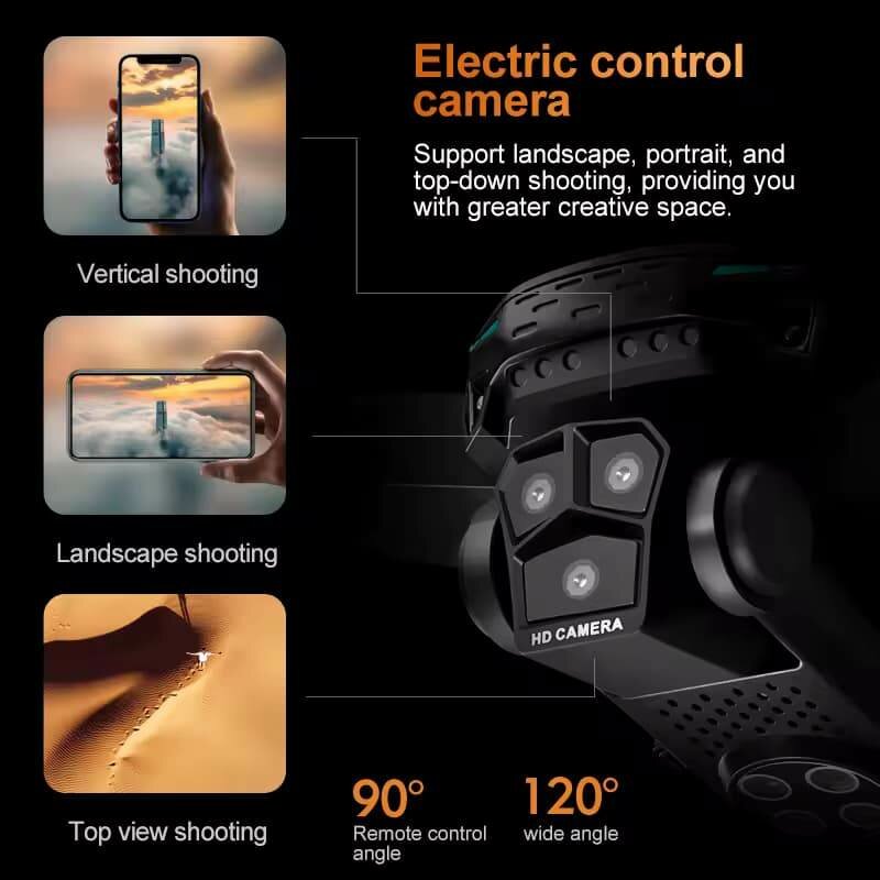 Drone professionnel, trois caméras avec écran, localisation