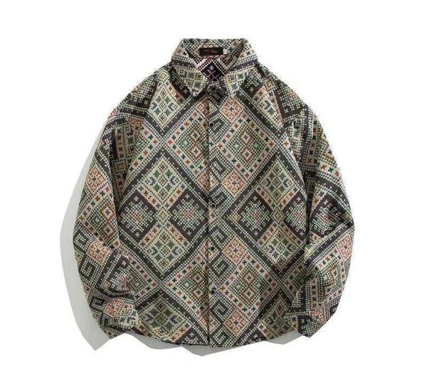 Chemise à motifs géométriques