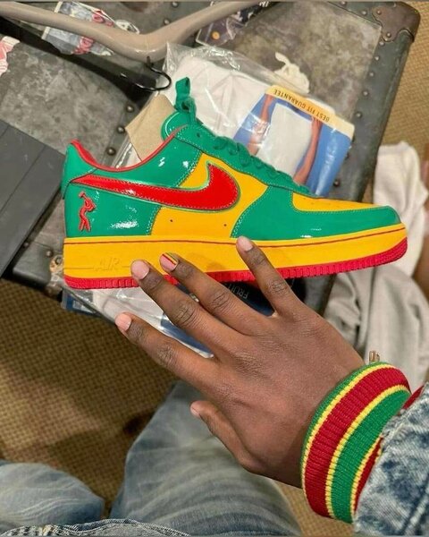 Sneakers colorés en cuir