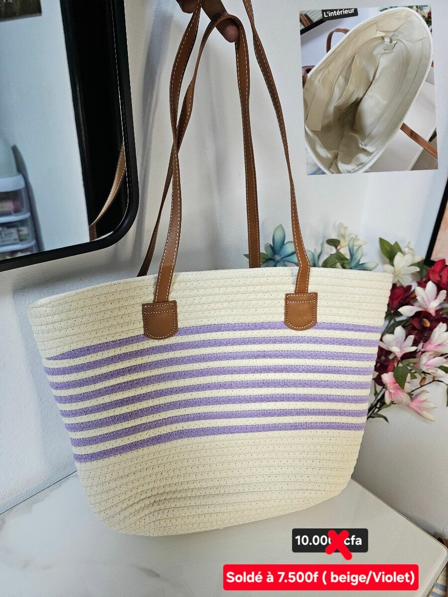Sac de Plage Rayé Élégant