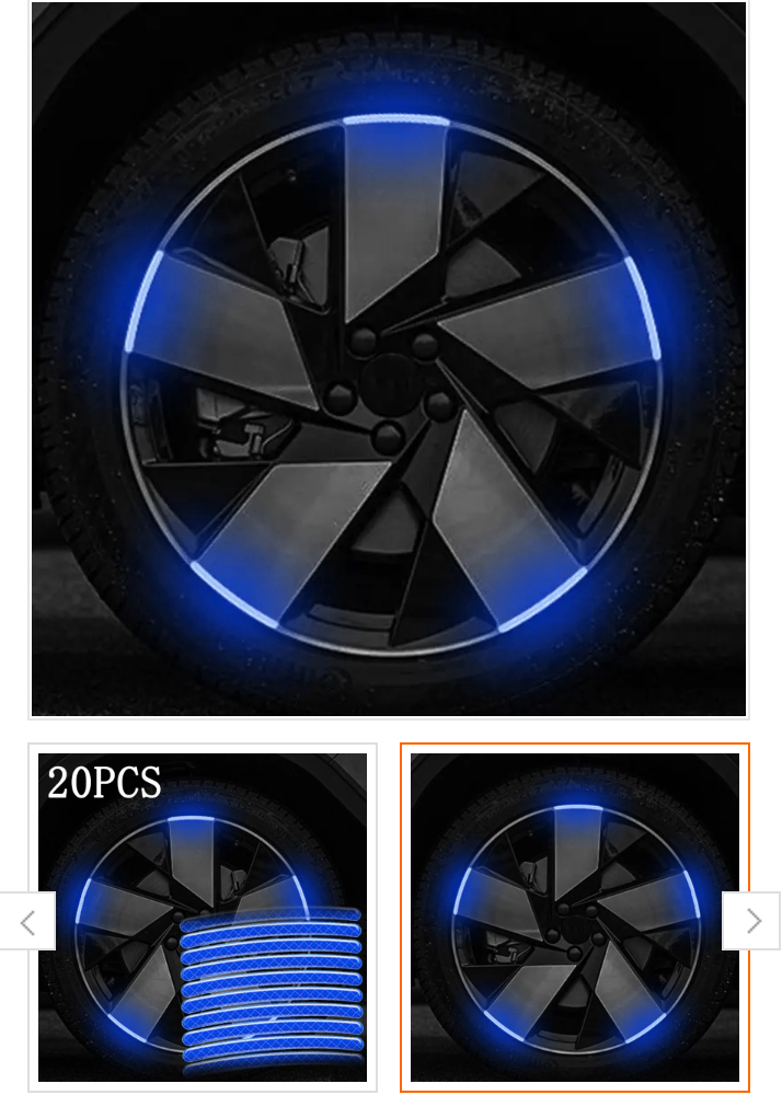 20 Pcs Car Wheel Hub Reflective Sticker Tire Rim Reflective
