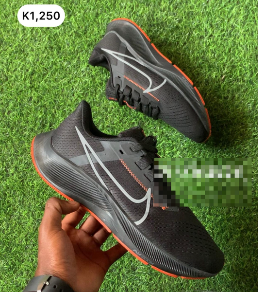 black and orange sneakers