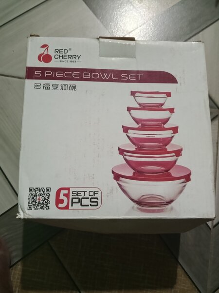 5pcs refrigerator glass storage bowl