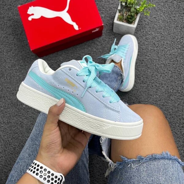 Puma Baskets en Suède Bleu