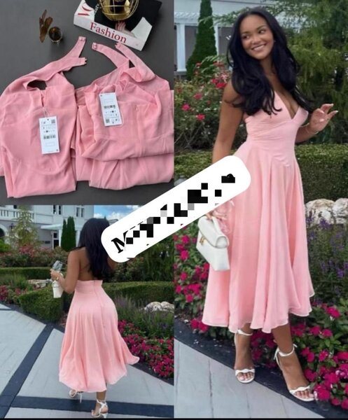 Robe longue rose élégante