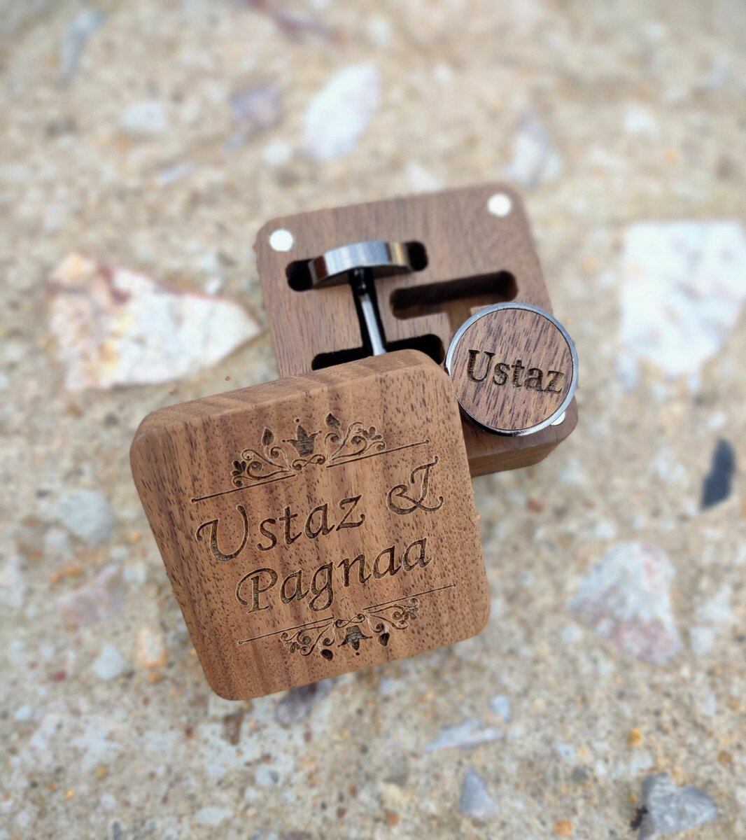 Wooden cufflinks