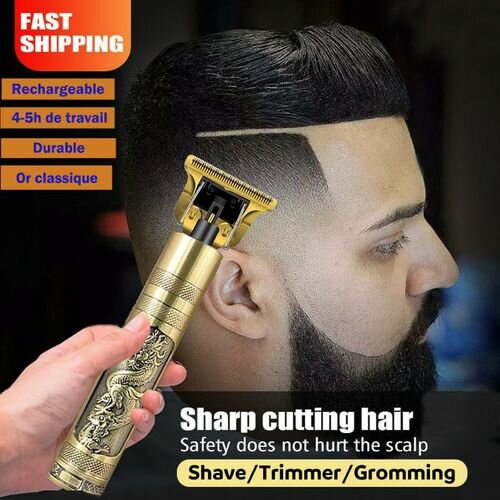 Dragon Monster Rechargeable Metal Hair Clipper - Gold