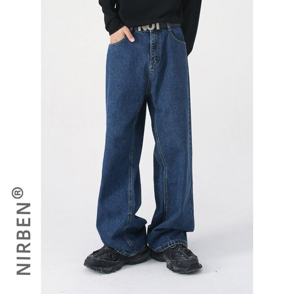 Jean baggy unisexe décontracté