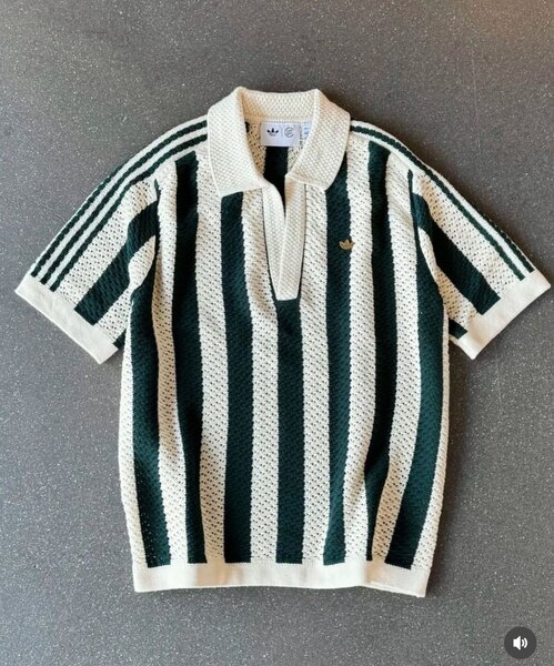 Polo rayé vert et blanc