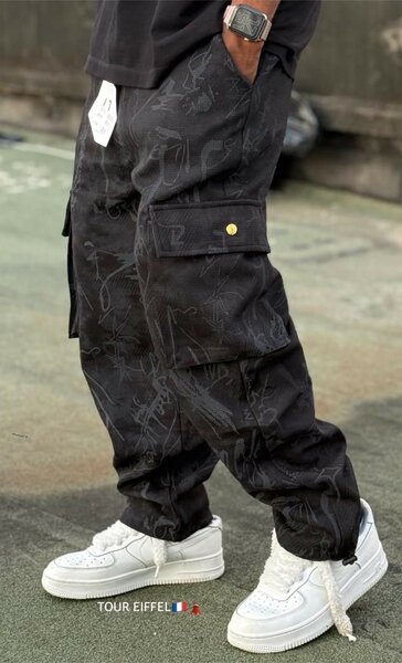 Pantalon Cargo Noir Homme