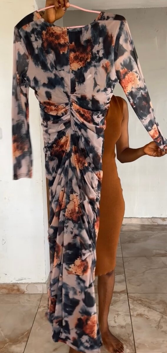 Robe longue à motifs