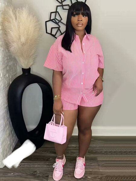 Ensemble rayé décontracté femmes